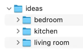 folder structure with ideas for home renovation